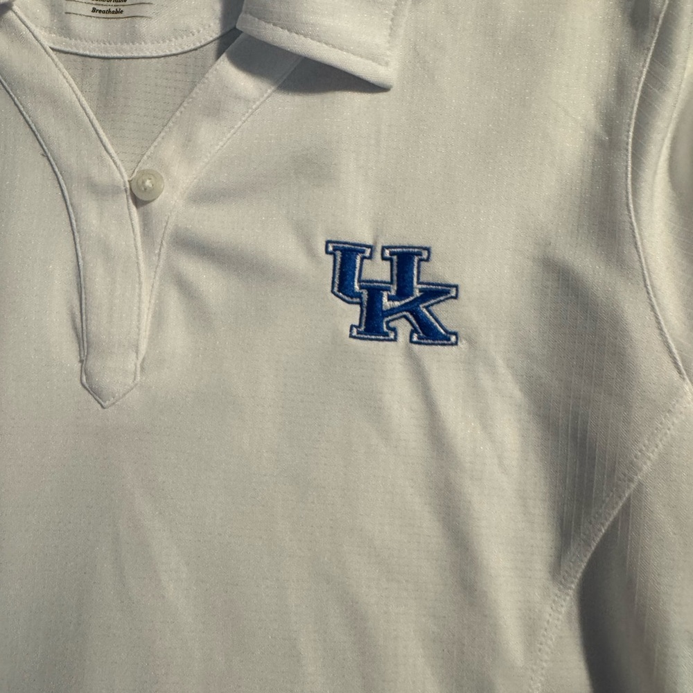 Cutter & Buck White Polo Shirt with Blue Logo